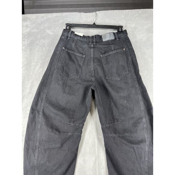 Free People Good Luck Mid-Rise Barrel Jeans Size 28 In Black - Picture 5 of 11